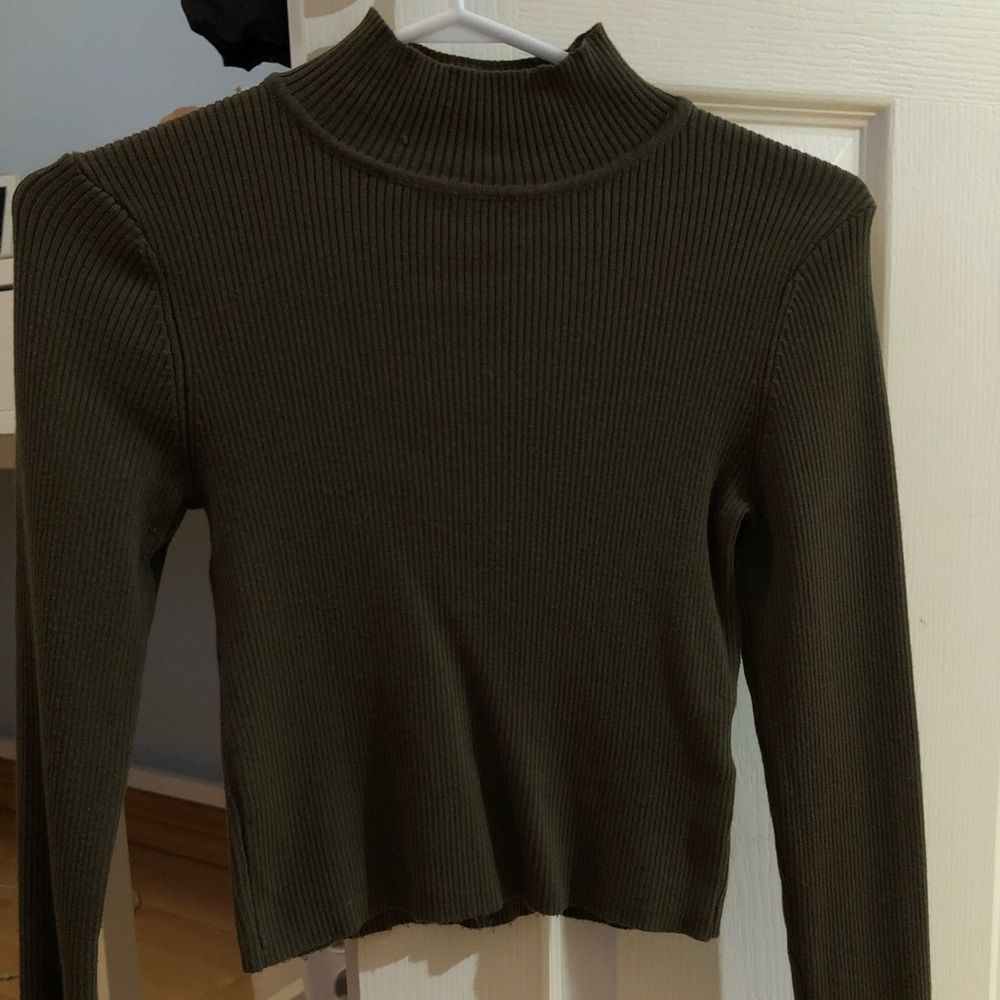 forest green mock neck long sleeve